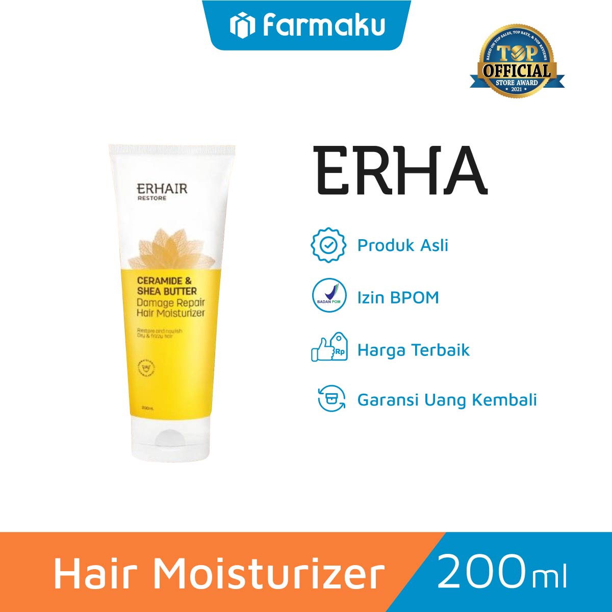 Erhair Restore Hair Moisturizer repairs damage.